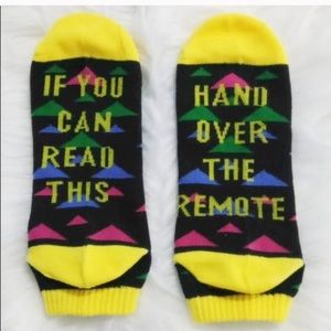SALE 3/$18 Retro Style Hand Me the Remote Socks